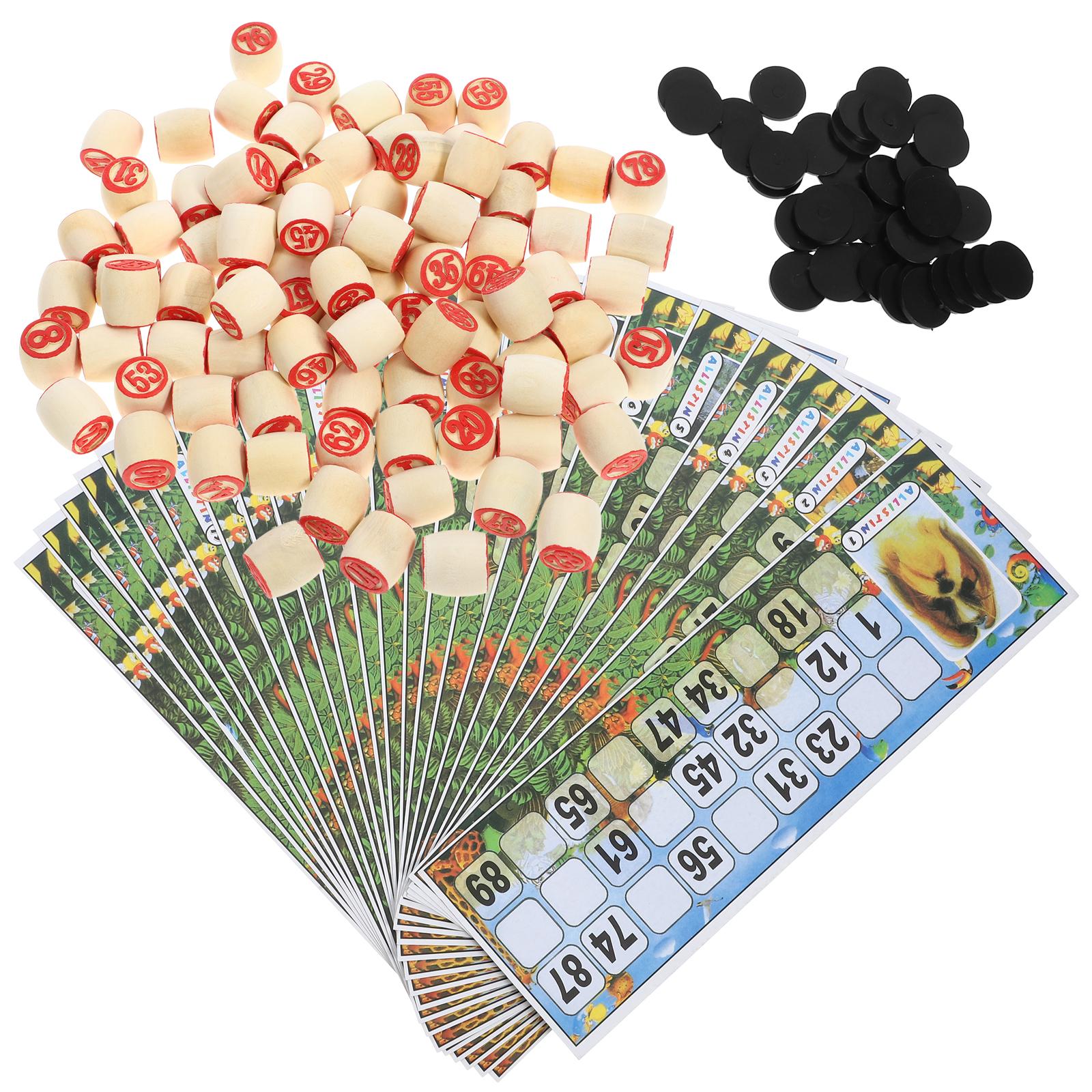 Party Games Bingo - 1 set Wooden Number Chess Pieces