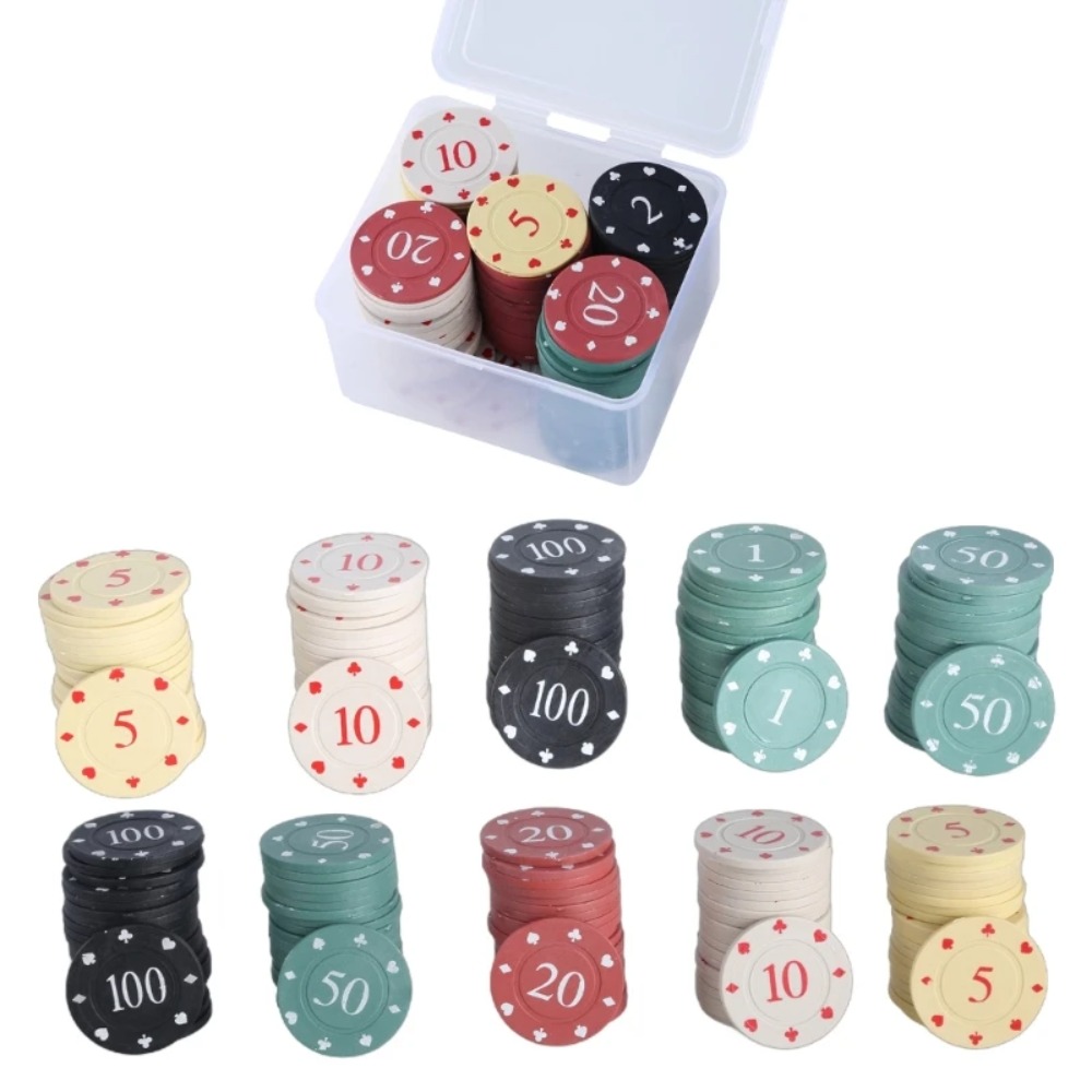 Party Games Bingo - 100Pcs Various denominations Durable Plastic Bingo