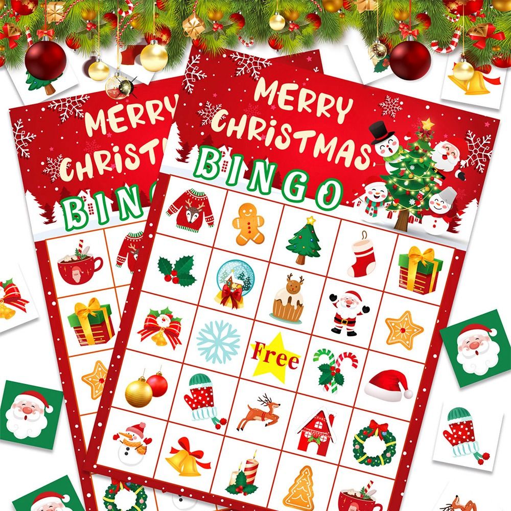 Party Games Bingo - New Merry Christmas Christmas Bingo Cards