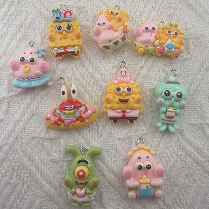 Party Games Event - 10pcs cartoon resin pendant, DIY jewelry