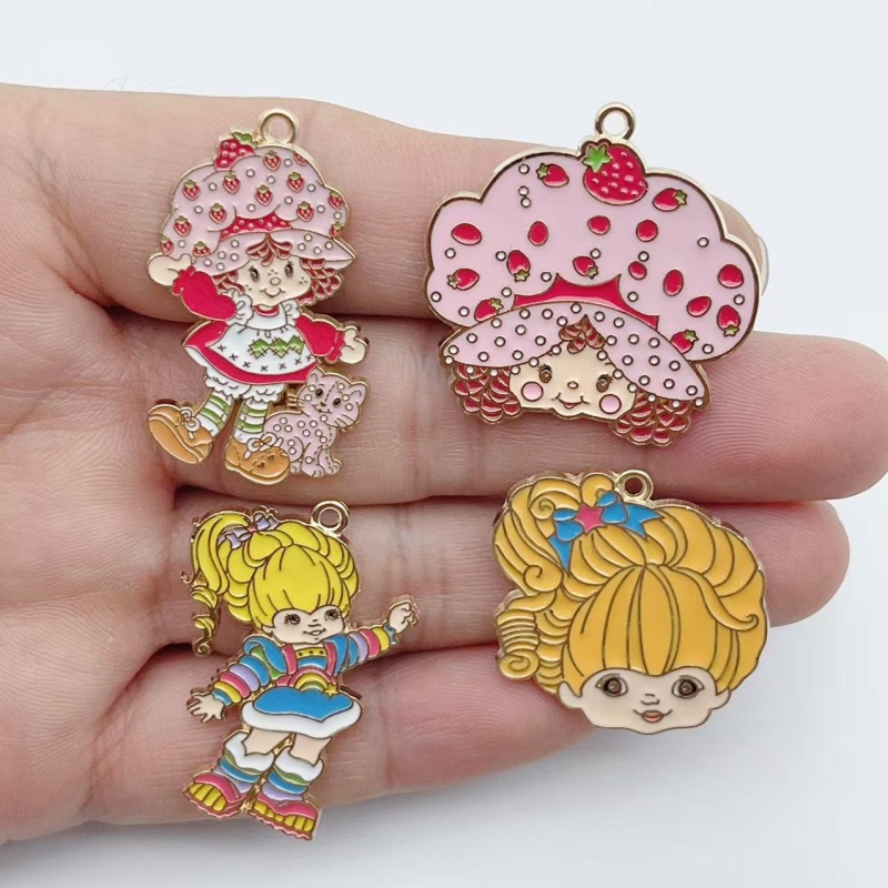 Party Games Event - 10pcs Cute Little Girl Enamel Metal