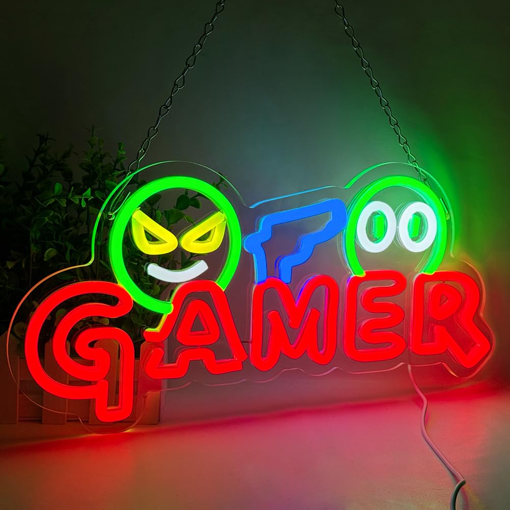 Gamer Neon Sign LED Wall Light - Party Games Baby Shower ulasan dan harga