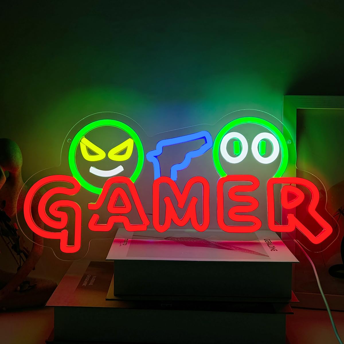 Gamer Neon Sign LED Wall Light - Party Games Baby Shower ulasan dan harga