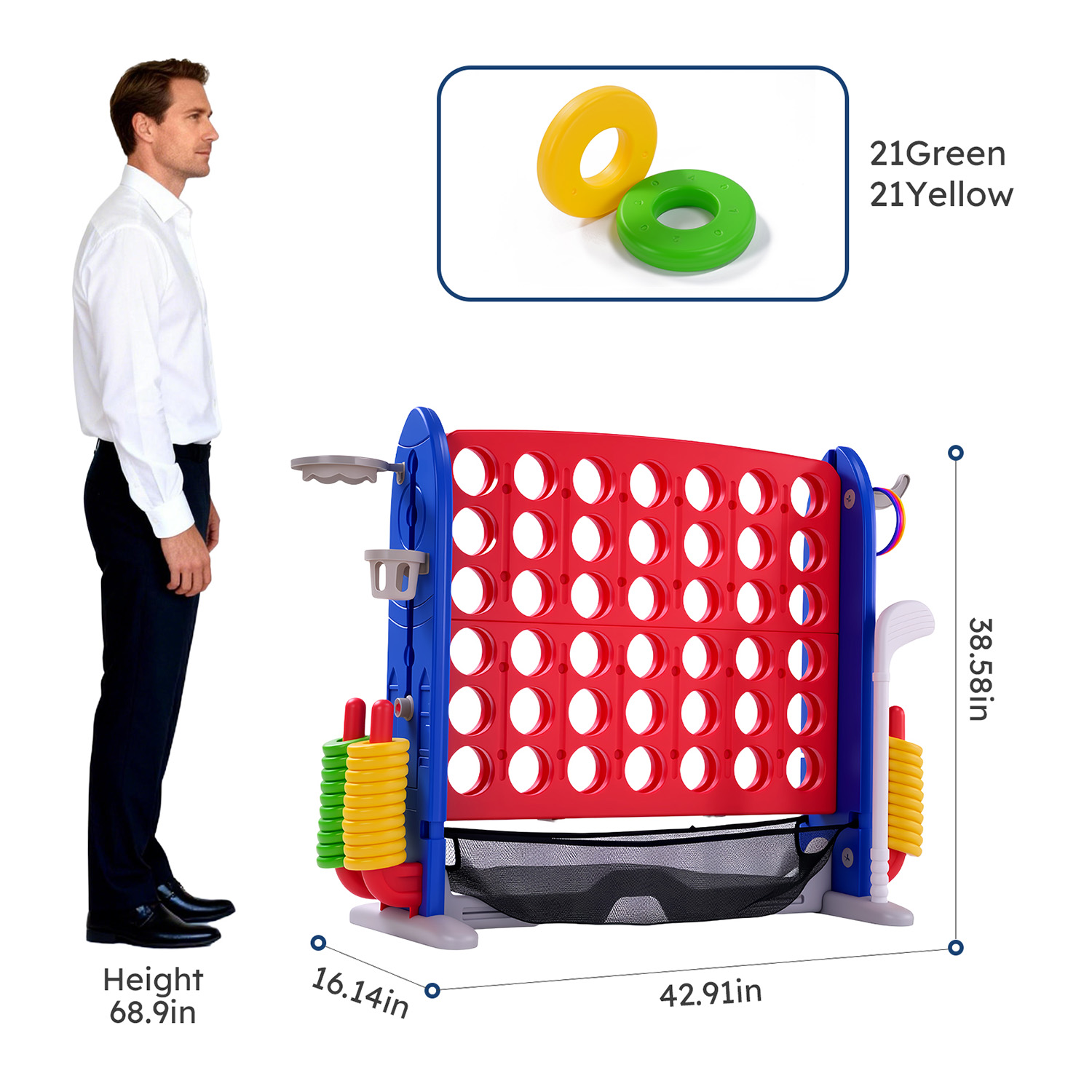 4-in-1 Giant Connect Game Set  - Giant Connect Four ulasan dan harga