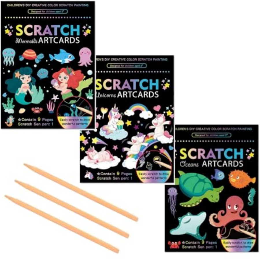 3 Set Magic Scratch Paper Art, - Book Party Games ulasan dan harga