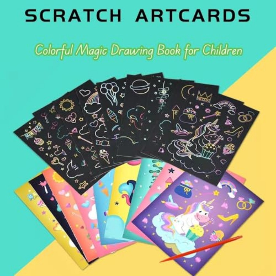 3 Set Magic Scratch Paper Art, - Book Party Games ulasan dan harga
