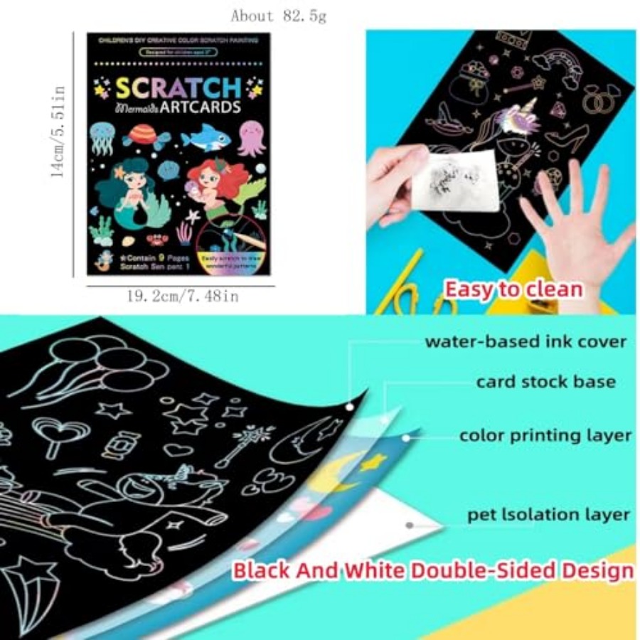 3 Set Magic Scratch Paper Art, - Book Party Games ulasan dan harga