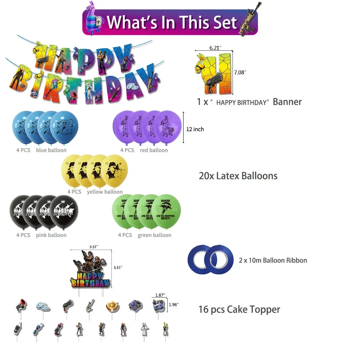 Hot Game Fortnite Theme DIY Ba - Party Games Kids Birthday ulasan dan harga