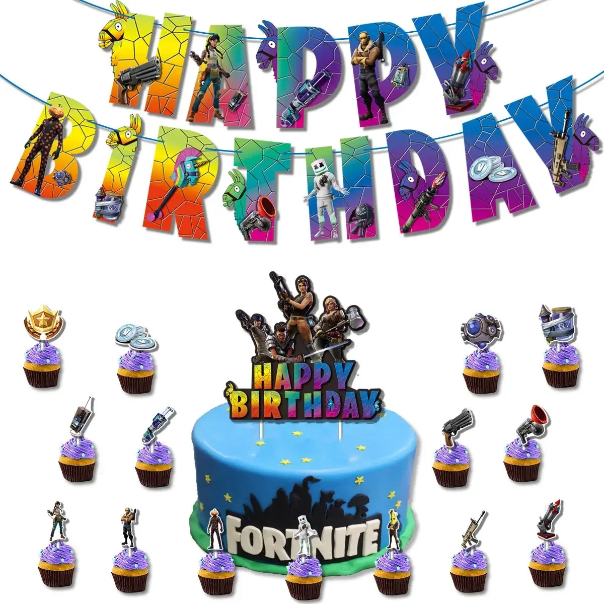 Hot Game Fortnite Theme DIY Ba - Party Games Kids Birthday ulasan dan harga