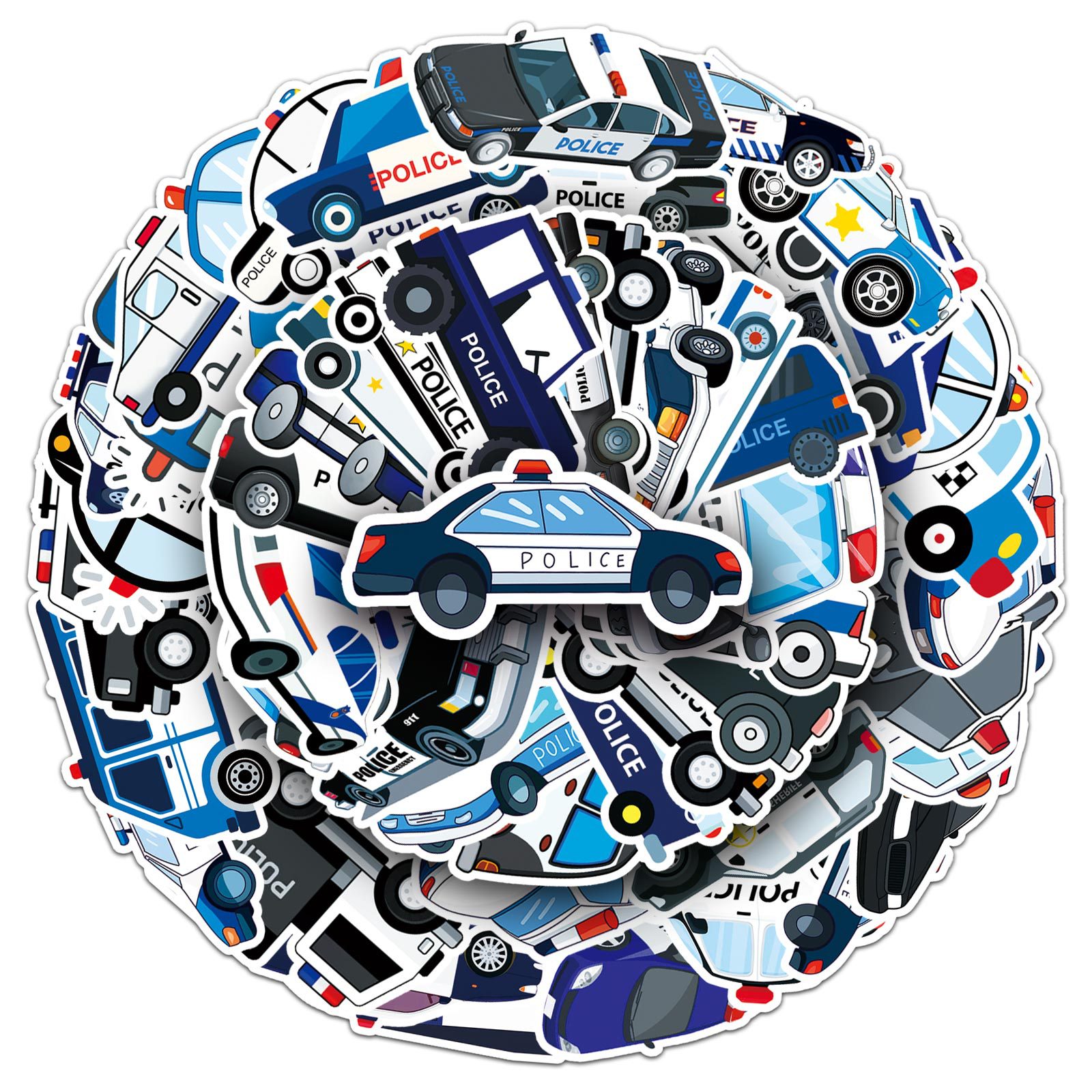 50Pcs Cartoon Police Car Theme - Party Games Kids Birthday ulasan dan harga