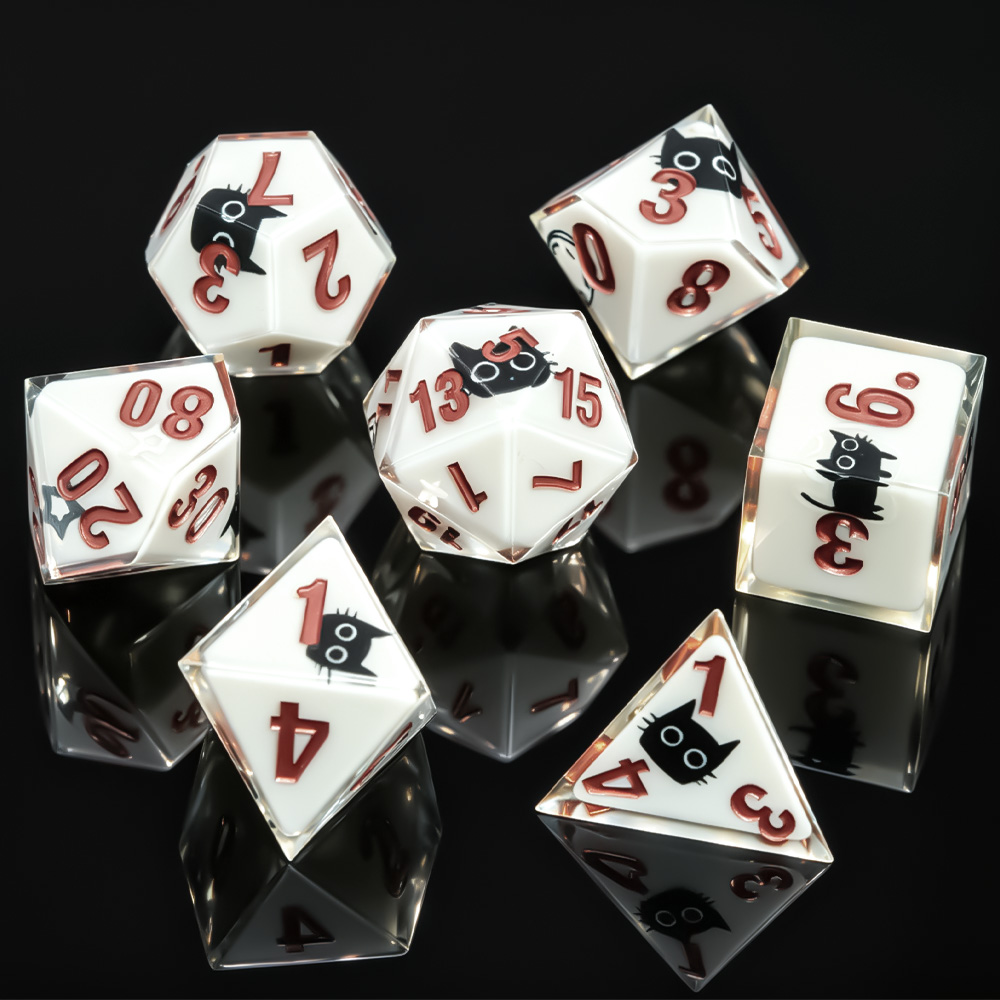 7pcs Magic Academy Cat Polyhed - Party Games Night ulasan dan harga