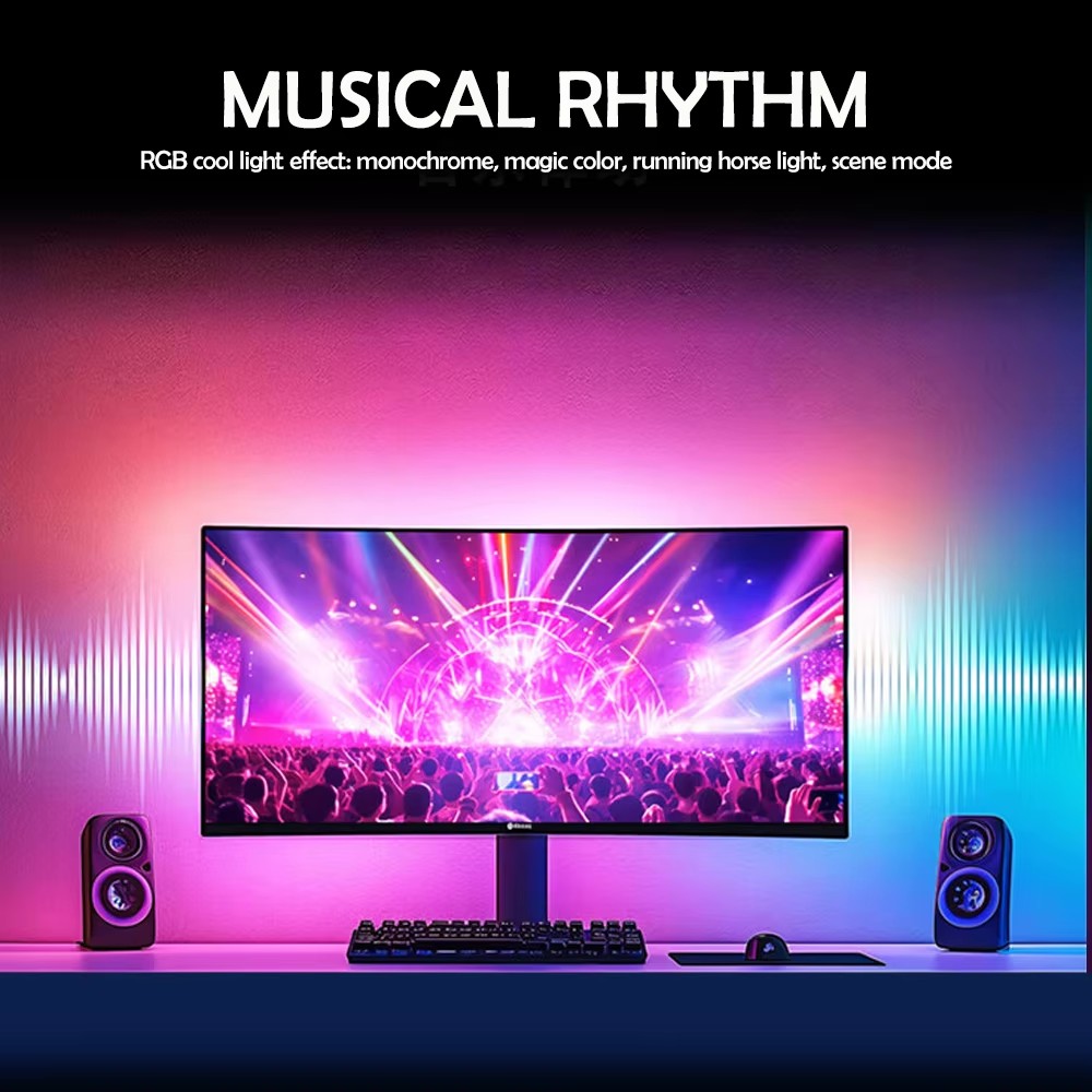 RGB Gaming Lights Strip Monito - Party Games Night ulasan dan harga