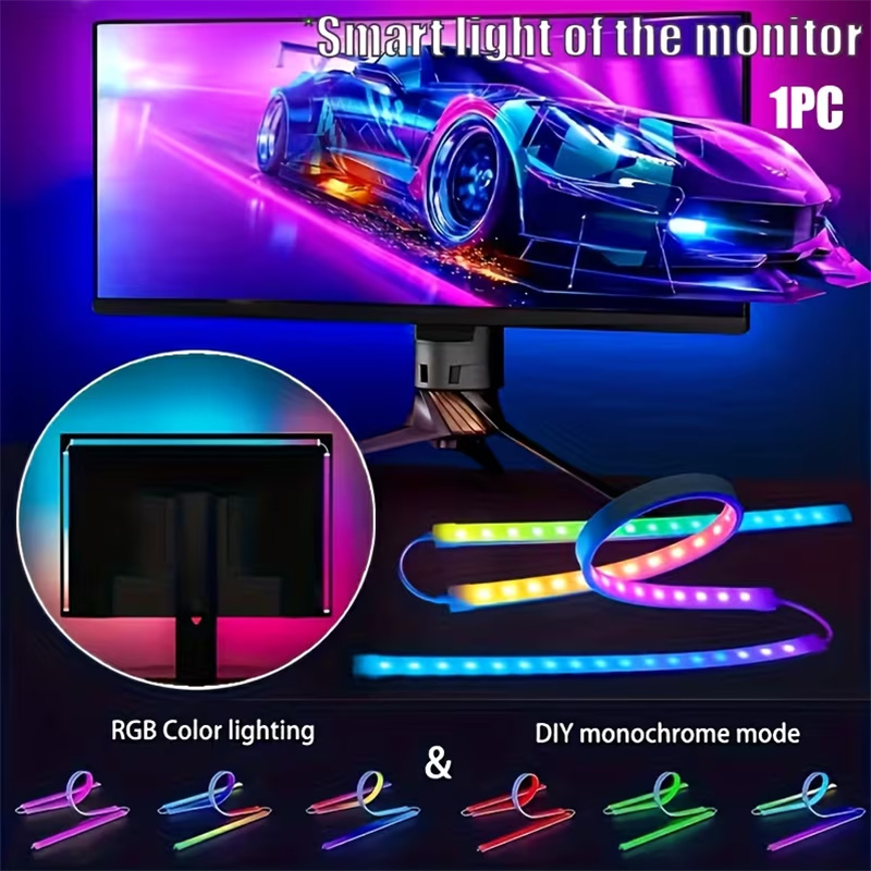 RGB Gaming Lights Strip Monito - Party Games Night ulasan dan harga