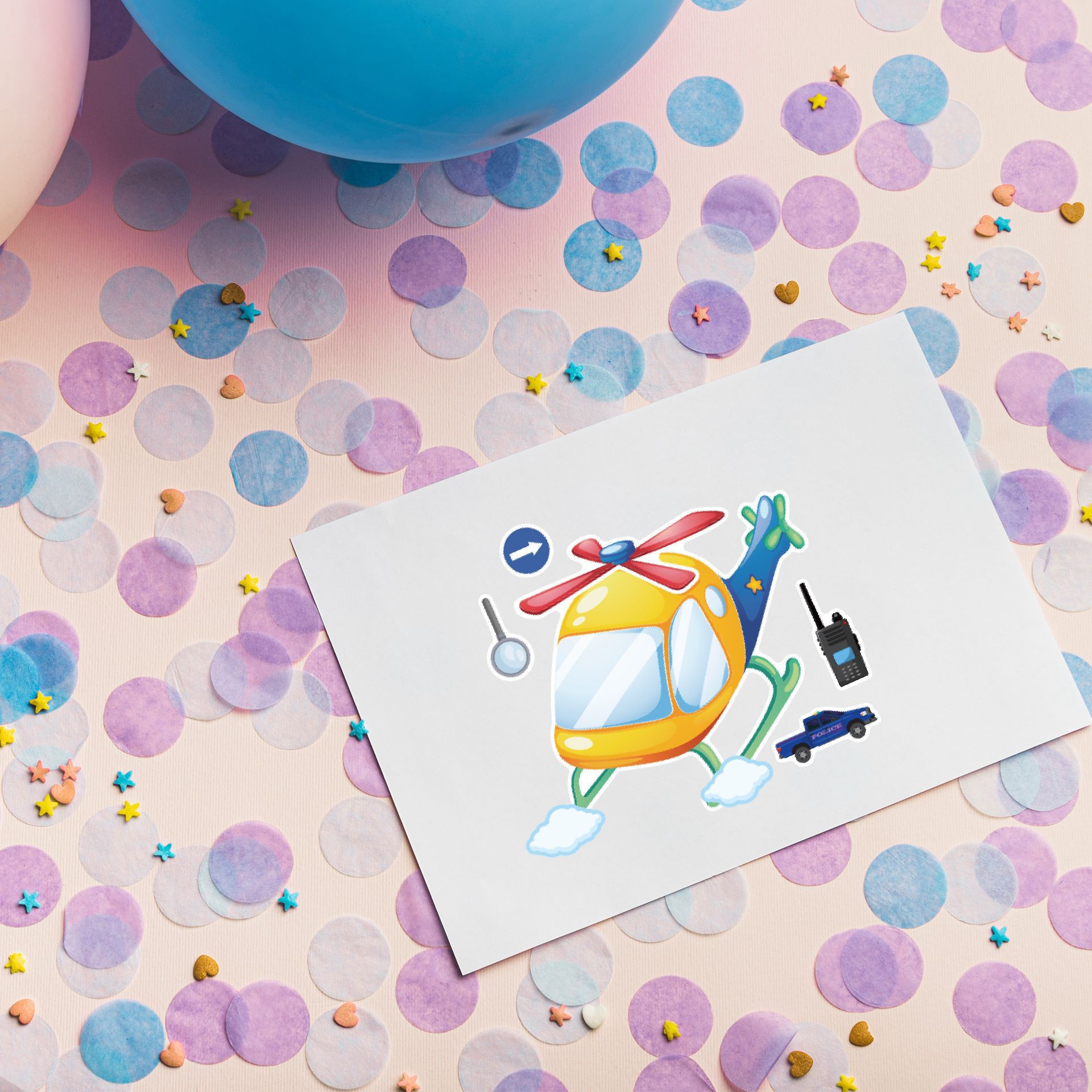 16Sheets Cartoon Vocation Poli - Party Games Kids Birthday ulasan dan harga