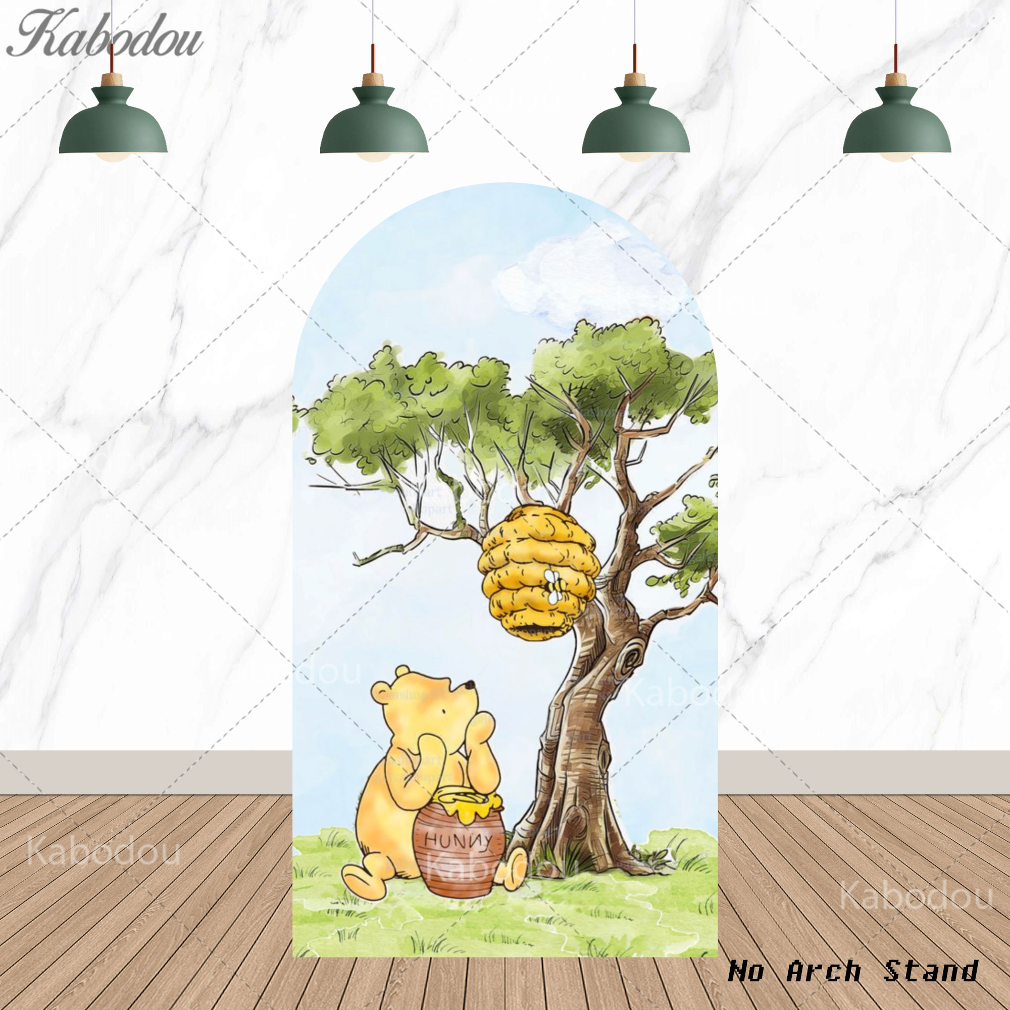 Winnie the Pooh Arch Backgroun - Party Games Baby Shower ulasan dan harga