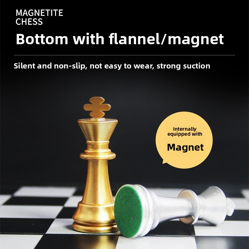 Magnetic Gold Silver Chess Set - Book Party Games ulasan dan harga