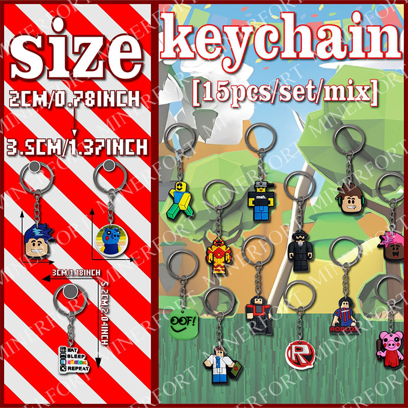 15Pcs Game Roblox Themed Keych - Party Games In Roblox ulasan dan harga